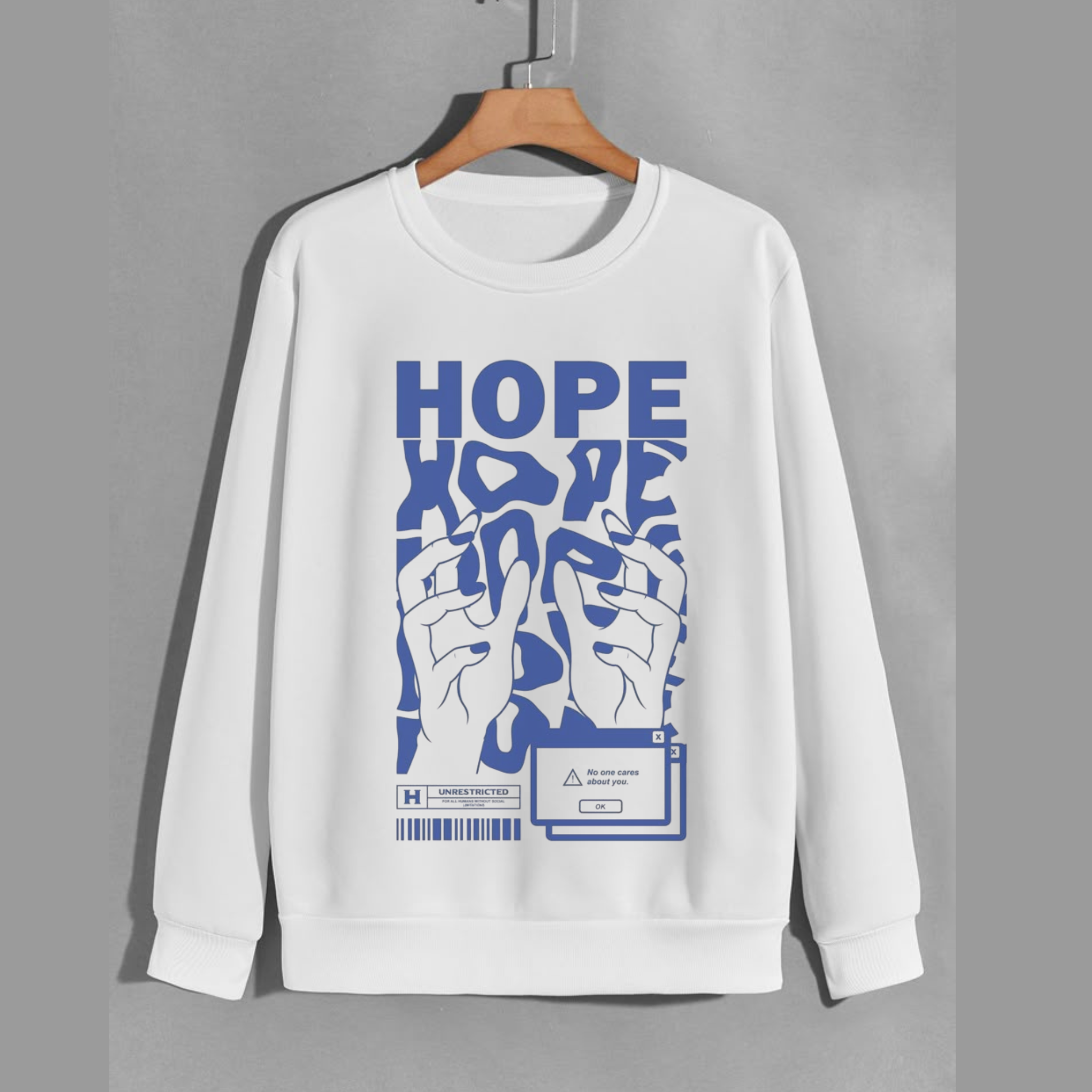 Streetwear Graphic Sweatshirt – “Hope” Artistic Hands Print