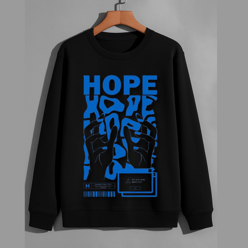Streetwear Graphic Sweatshirt – “Hope” Artistic Hands Print