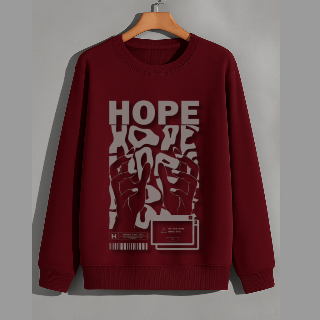 Streetwear Graphic Sweatshirt – “Hope” Artistic Hands Print