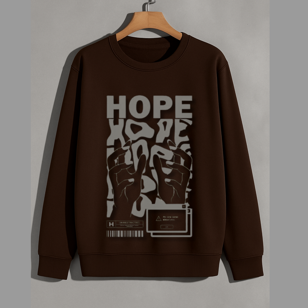 Streetwear Graphic Sweatshirt – “Hope” Artistic Hands Print