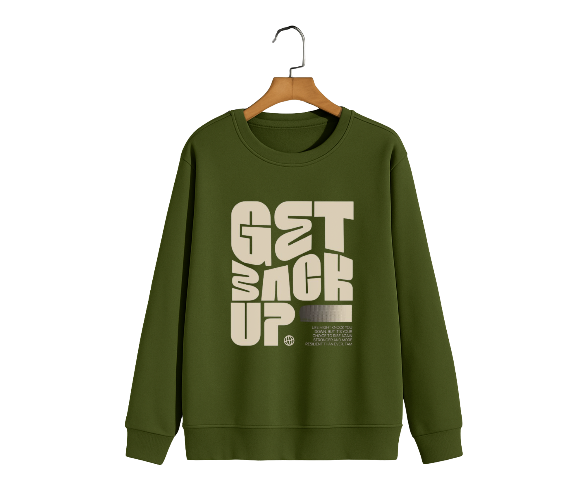Motivational Streetwear Sweatshirt – “Get Back Up” Bold Typography