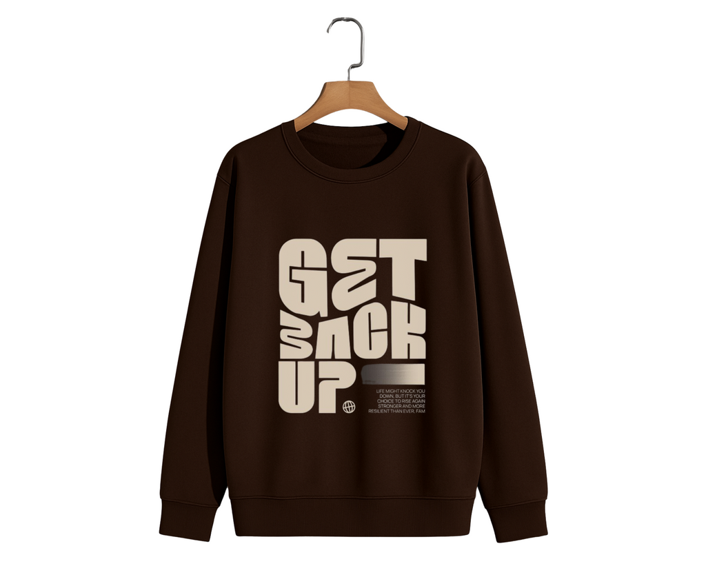 Motivational Streetwear Sweatshirt – “Get Back Up” Bold Typography