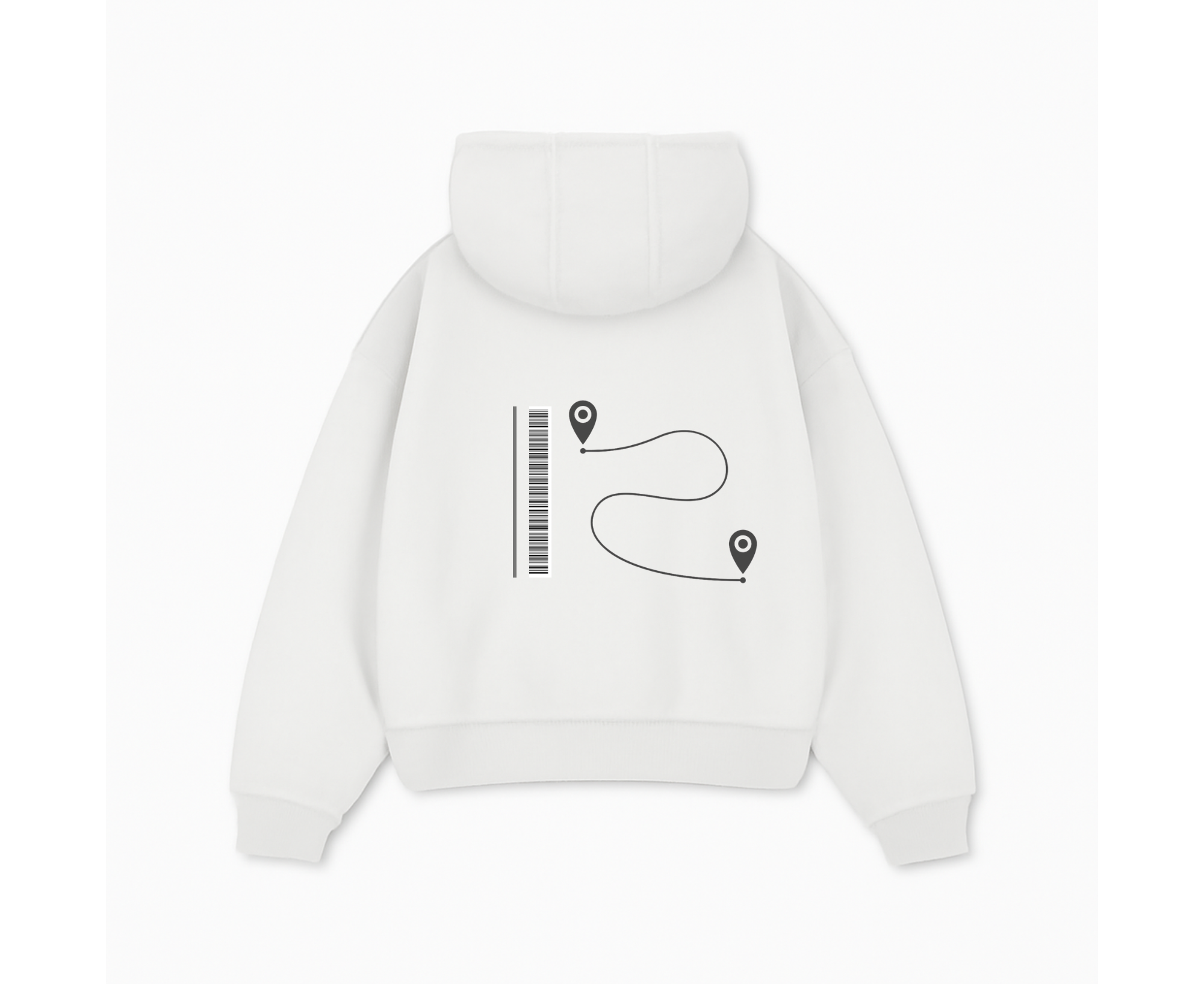 White “Karma Journey” Graphic Zip-Up Hoodie