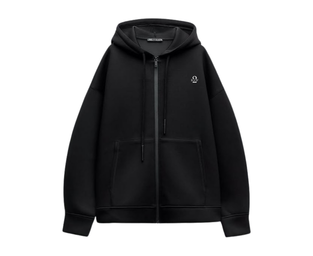 Stylish Black zipper: Hyperbolic Graphic & Minimal Zip Design