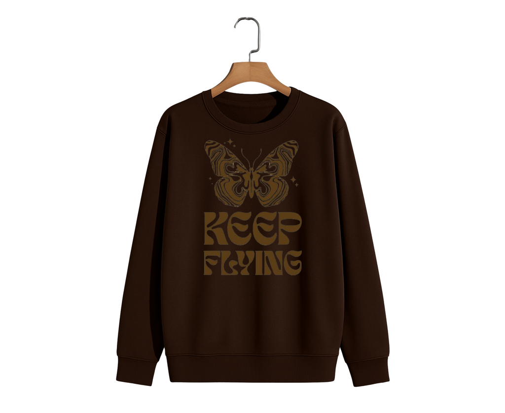 KEEP FLYING Butterfly Graphic Unisex Sweatshirt