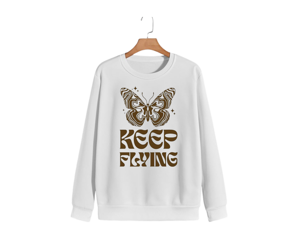 KEEP FLYING Butterfly Graphic Unisex Sweatshirt
