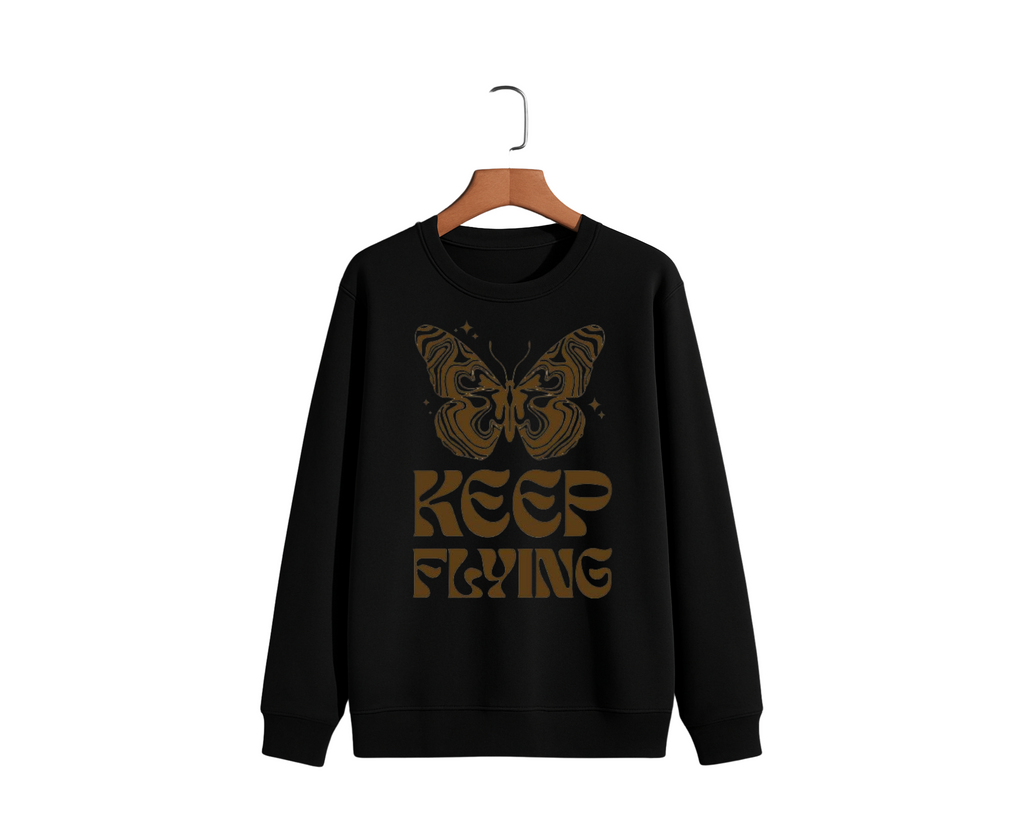 KEEP FLYING Butterfly Graphic Unisex Sweatshirt