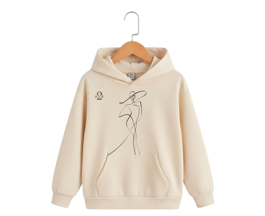 2RAW “Line Art Muse” Black Hoodie