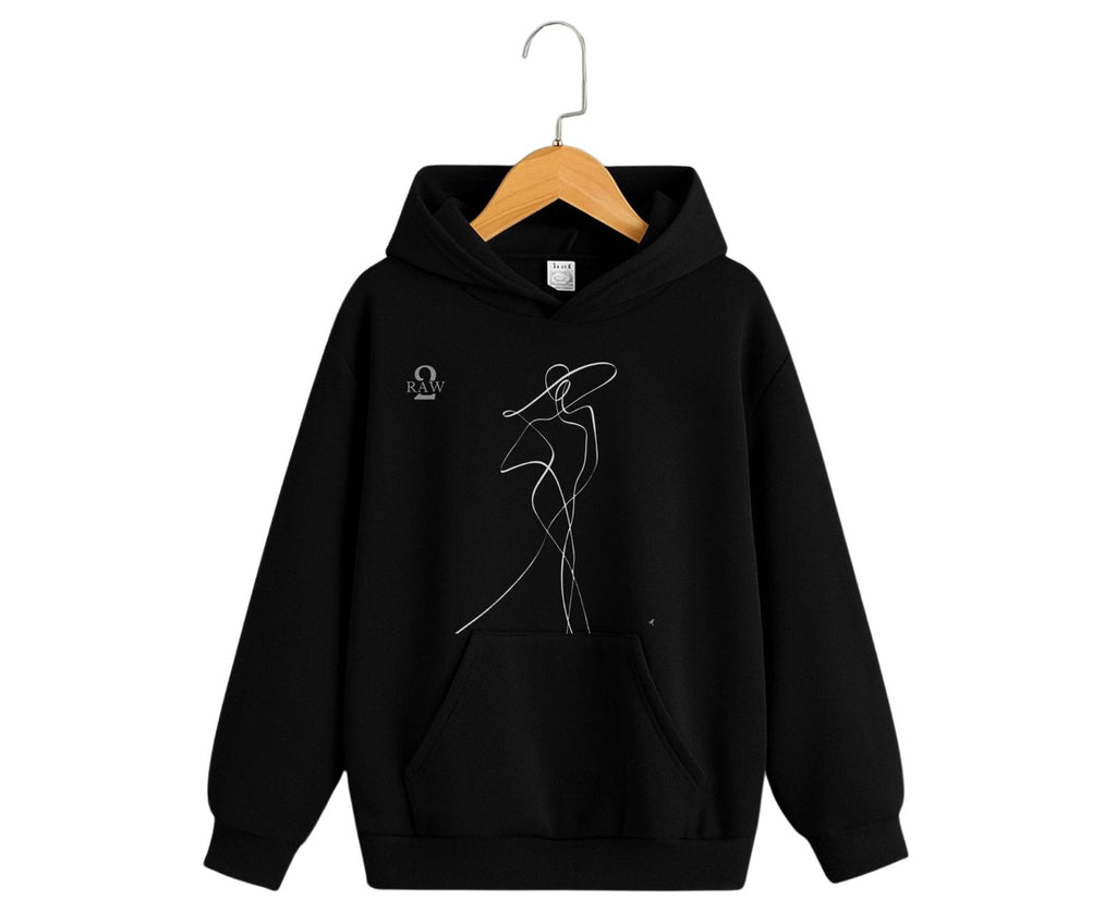 2RAW “Line Art Muse” Black Hoodie